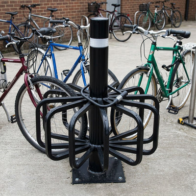 12-station cycle rack, steel, powder coated