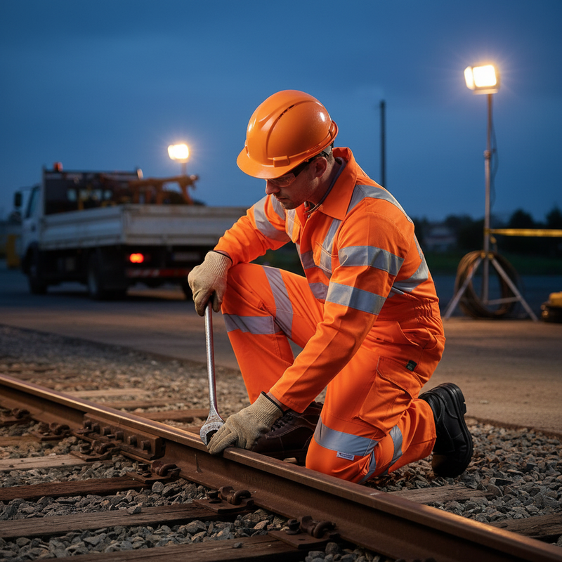 Dark Slate Gray High-Visibility Safety Coverall - Orange | Durable & Comfortable