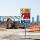 Light Gray Multi-Message Safety Boards for Construction Sites - Premium Quality