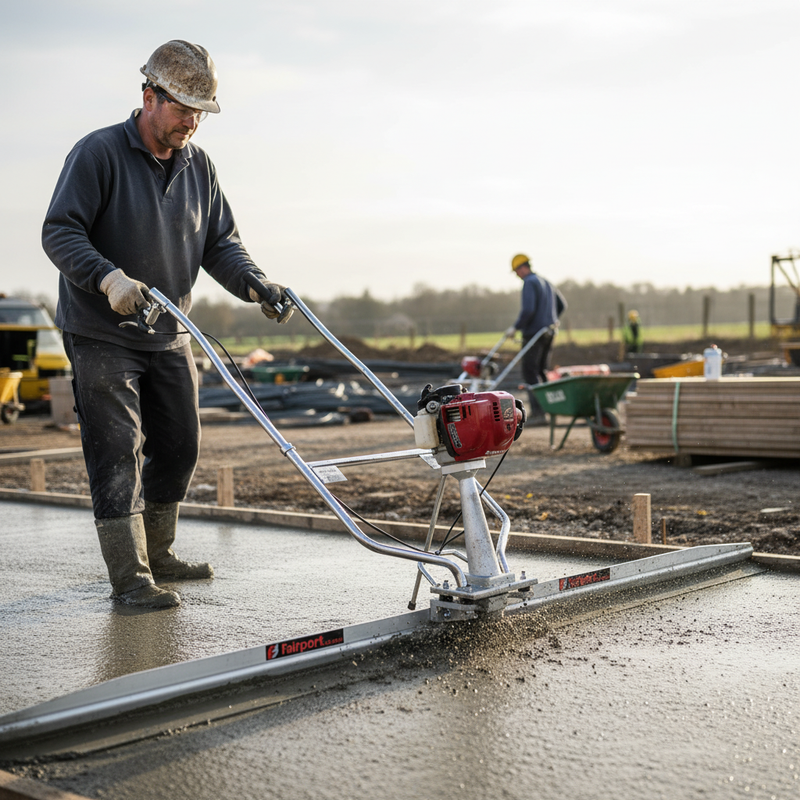 Light Gray Premium Concrete Screeder with Adjustable Handles and Versatile Beam Lengths
