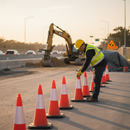 Rosy Brown 750mm Heavy Duty 2-Piece Traffic Cone with High Performance Design