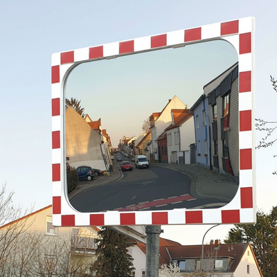 Premium Heated Glass Traffic Mirror with Adjustable Post Mounting