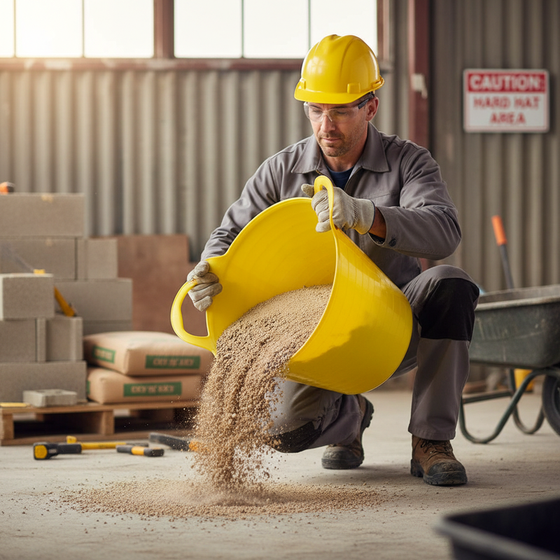 Dim Gray Heavy Duty Flexible Tub 42L for Construction and Gardening