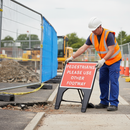 Light Gray Premium Pedestrians Please Use Other Footway Sign 600 x 450mm