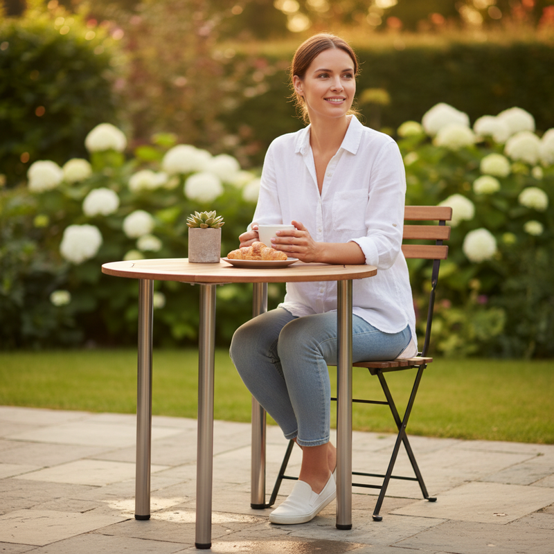 Dark Olive Green Premium Adjustable Table Leg with Satin Nickel Finish