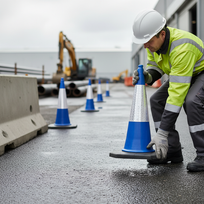 Premium Traffic Cone - 1 Metre 2-Piece with High Durability