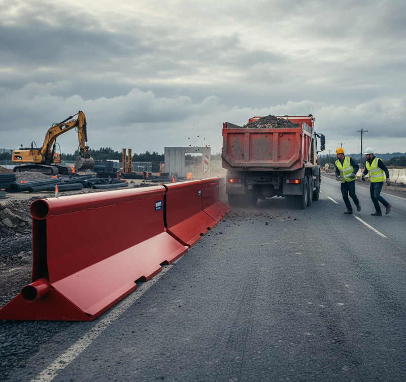 Dark Slate Gray Premium Steel Road Barrier - Crash Tested for Safety and Durability