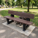 Recycled Plastic Moulded Park Seat – Black/Brown, Heavy-Duty