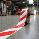 Forklift-Traffic Floor Lane Marking Tape - 75mm - Red/White