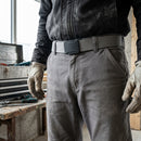 Durable Work Belt with Rubber-Coated Metal Buckle - Grey