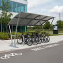 Slate Gray Premium Open Sided Bike Shelter with Galvanised Roof - 2m to 5m