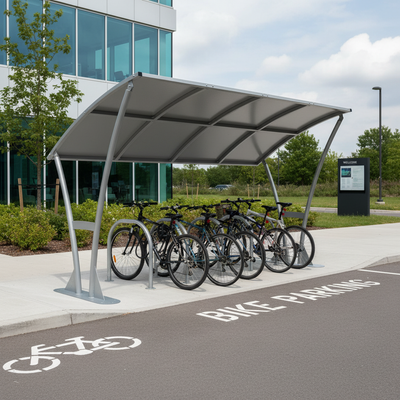 Premium Open Sided Bike Shelter with Galvanised Roof - 2m to 5m