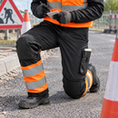 Class 1 Hi-Vis Work Trousers, Knee Protection - Black/Hi-Vis Orange