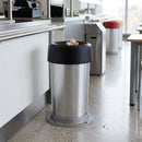 50L Circular Plastic Waste Bin with Metal-Look Base