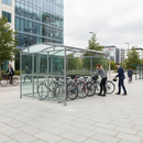 Light Gray Premium Multi-Use Shelter with Clear PETG Cladding and Extension Bays