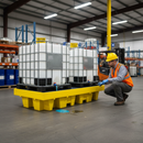 Dim Gray Heavy Duty Double IBC Spill Pallet for Safe Liquid Storage