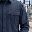 Arc Flash and Flame Resistant Long Sleeve Work Shirt - Navy (view 2)