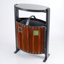 78 Litre dual litter and recycling bin with steel frame (view 2)