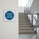 Gray Mandatory Fire Safety Sign - Staircase Must be Kept Clear at All Times