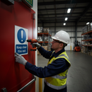 Black Mandatory Fire Safety Door Signs - Keep Clear Fire Exit Signage