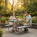 Dim Gray Premium Steel Picnic Table for Public Spaces - Durable & Low-Maintenance