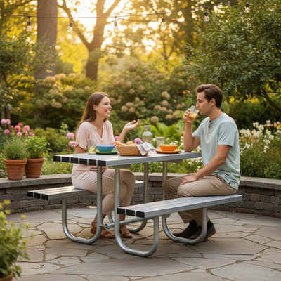 Premium Steel Picnic Table for Public Spaces - Durable & Low-Maintenance