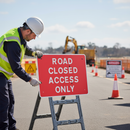Gray Road Closed Access Only Quick-Fit Sign Face for Temporary Use