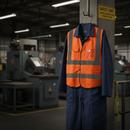 Black High-Visibility Vest with ID Pocket - Orange