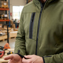 Full Zip Fleece Work Hoodie - Recycled Polyester - Khaki Green (view 2)