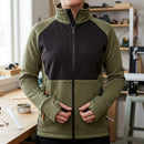 Women's Thermal Midlayer Jacket, Softshell Panels - Khaki Green/Black
