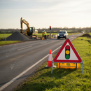 Dim Gray Traffic Light Signal Ahead Triangle Metal Sign - 750mm