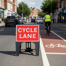 Light Slate Gray Premium Cycle Lane Sign 600 x 450mm - Durable and Rust-Free