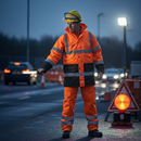 Dark Slate Gray High-Vis Two-Tone Fleece Lined Traffic Jacket with Concealed Hood
