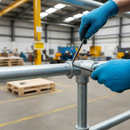 Dark Gray Professional Middle Cross Key Clamp for Galvanised Tube Connections - Versatile and Durable Design