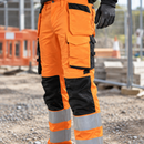 Class 2 Hi-Vis Flexible Work Trousers with Tool Pockets (view 2)