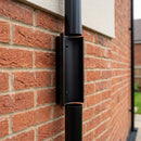 63mm Diameter Aluminium Downpipe Access Plate — RAL 9005 (in use)