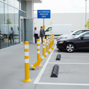 Gray Premium High-Visibility Flexible Parking Bollard 750mm Tall with 200mm Base for Enhanced Safety and Visibility