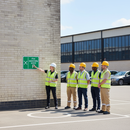 Gray Premium Fire Safety Signs - Fire Assembly Point F for Evacuation