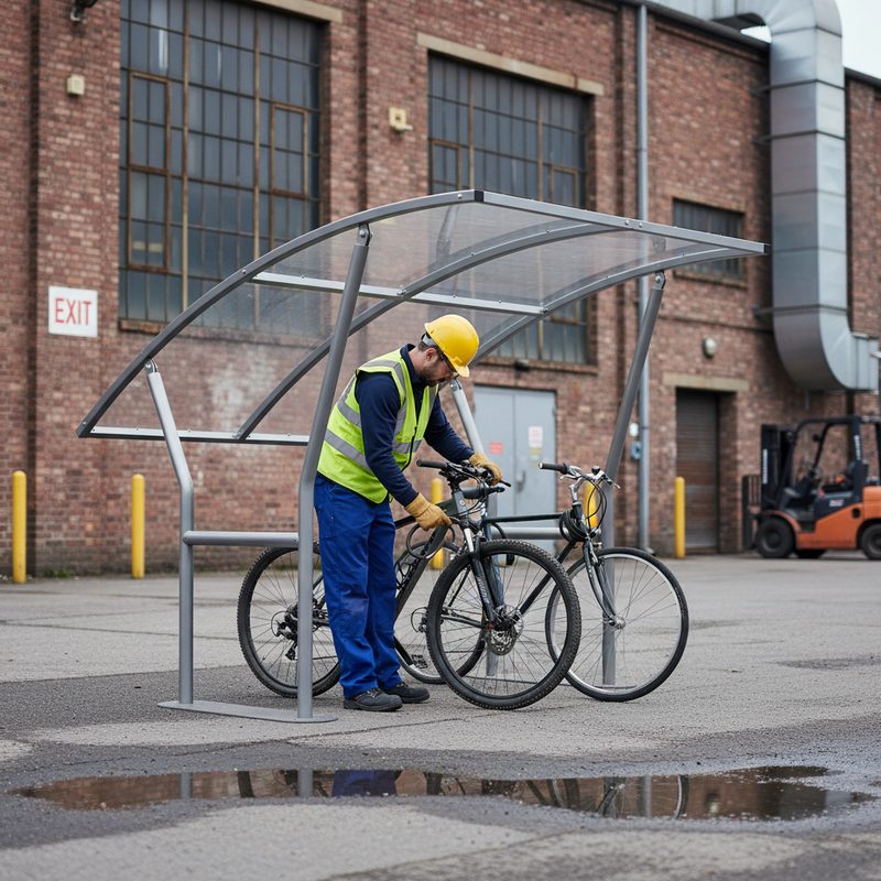 Slate Gray Premium Cycle Shelter with Curved Roof - Extension Bays Available