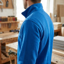 Half Zip Work Sweatshirt with Ribbed Hems - True Blue