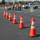 Dim Gray Premium Cone Chain Barrier Kit - 5 x 1m Cones, 5 Chain Holders, 5 Chains