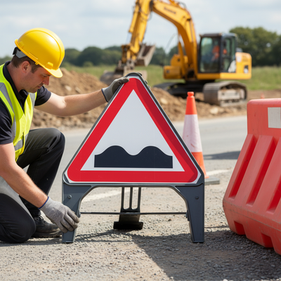 Premium 750mm Q-Sign for Road Traffic Management