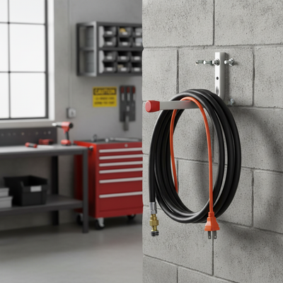 Premium Galvanised Steel Wall Hook with Red End Cap - 350 x 165mm