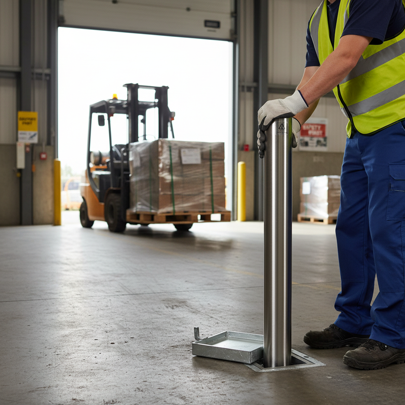 Dim Gray Heavy Duty Removable Steel Ground Post - 500mm Height