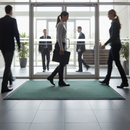 Light Gray Premium Ribbed Entrance Door Mat - Green for Indoor Use