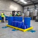 6-Drum Bunded Spill Floor, 150mm Height, 3000kg Capacity