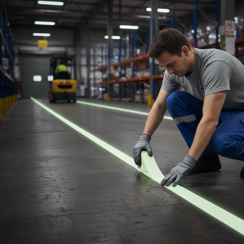 Dark Slate Gray Premium Luminous Hazard Warning Tape - High Visibility Safety Marking