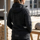 Women's Fleece Hoodie with Thumb Grip Cuffs - Black