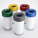 50L Circular Plastic Waste Bin with Metal-Look Base (view 2)