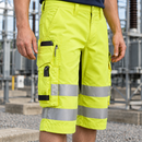Fire Retardant Hi-Vis Shorts with Reflective Tape - Yellow/Navy